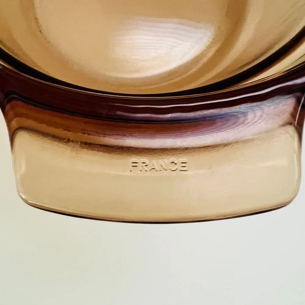 VISIONS Corning France Amber Glass V-20-B Double Boiler Insert Pot 1.5 Qt W Lid